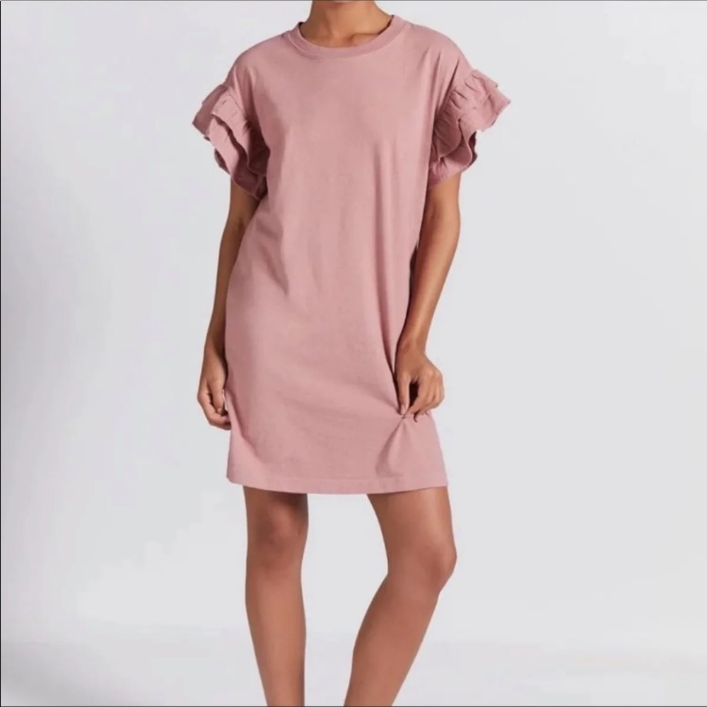 Pink Dress Ruffle Sleeves | Current/Elliot